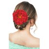 Peony Flower Hair Clip Hanfu Hairpin Bridesmaid Pin up Flower Brooch Party Wedding Decor (one size, red)