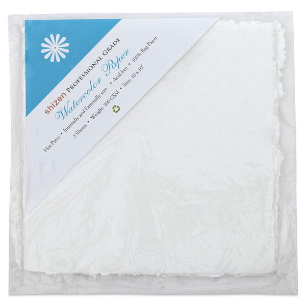 Shizen Design Watercolor Paper Packs- Square Sheets Smooth 10x10 (5 Sheet Pack)