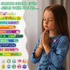 60 Pieces Religious Slap Bracelets with Button Pins Jesus Love You Wristbands Jesus Snap Bracelets Christian Badges for Sunday School Supplies Kids Gifts Birthday Party Favors (God)
