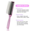 VESS Blow and Styling Hair Brush, Wide 9 Row Round Type- Light weight -Made in Japan-C-150 (Flash Pink)