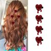 8 Pcs Red Love Shape Alligator Clips Mini 0.79in(2cm) Hair Clips Sweet Party Festivals Hair Accessories MGPFERD