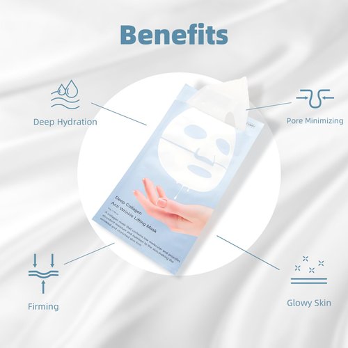 Generic SEUMFY Collagen Face Masks - The Real Collagen 5,000,000ppb Deep Overnight Mask for Lifting,Firming and Moisturizing 40g x 4ea, White