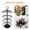 ROWISE K-Cup Pod Carousel Holder and Organizer for 36 Pods - Spins 360 Degrees, Detachable, Modern Metal Design in Black for Home and Office Counters