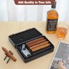 Travel Cigar Humidor Box Case Double layer design with Cigar Accessories Hygrometer&Spanish Cedar &Humidifier &Cigar Cutter & Cigar Stand &Cigar Punch CutterHold 8-10 Cigars Waterproof Case Crushproof