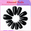 AddFavor 360pcs Almond Press on Nails Short Fake Nails, Black Short Almond Nails Press on Acrylic False Nail with Glue Adhesive Tabs for Women Girls