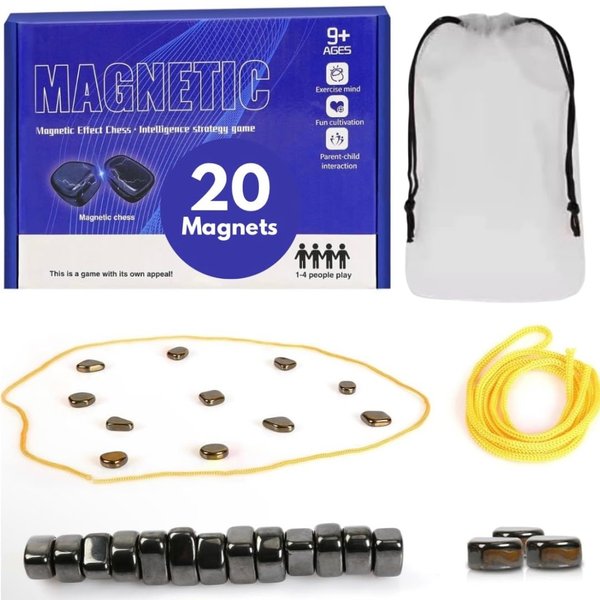 SK Magnetic Chess Game with 20 Magnetic Balls – Magnet Game 2-4 Players – Kids Games – Magnetic Game – Magnetic Chess Game with Stones – Board Games for Kids 8-12 yrs – Games for Adults – Family Games