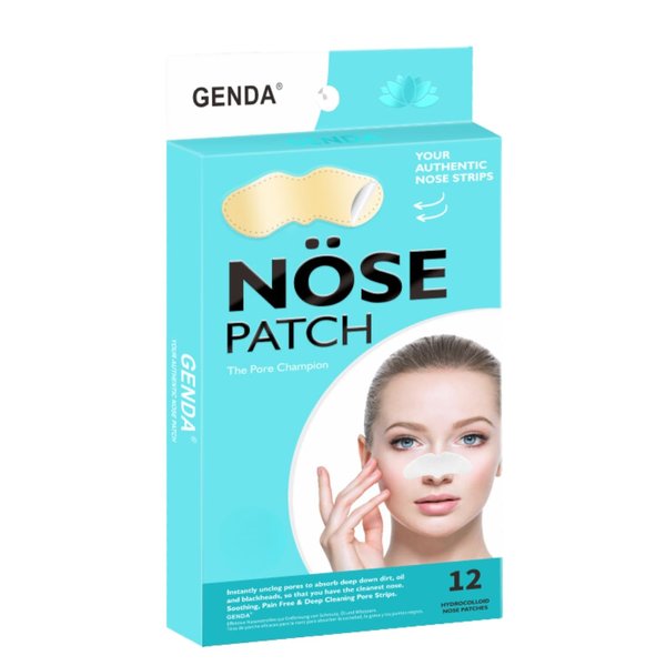GENDA Blackhead Remover Nose Pore Strips for Deep Cleansing, Clears Black head and Instant Pore Unclogging - 12 Strips