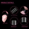 SITELENABY No C Curve XL Nail Tips 500PCS ,Tapered Square Flattened Half Cover False Nails for Nail Salons and DIY French ABS Nail Tips(XL no c square 500pcs)