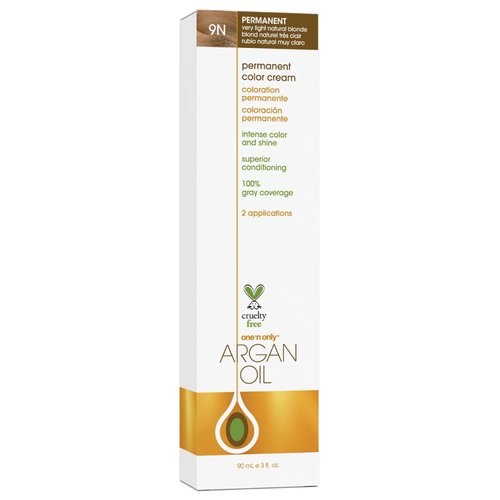 Argan Oil Permanent Color Cream - 9N Very Light Natural Blonde by One n Only for Unisex - 3 oz Hair Color