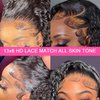 22 Inch Lace Front Wigs Human Hair 13X6 Deep Wave Lace Front Wigs Human Hair Pre Plucked Glueless HD Lace Front Wigs 200 Density Deep Curly Lace Frontal Wigs Human Hair for Women Natural Color