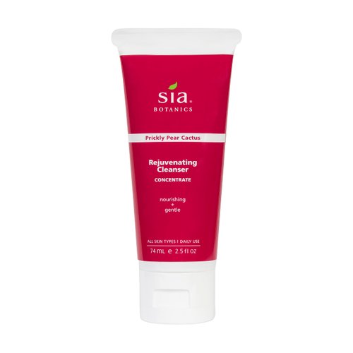 Sia Botanics Rejuvenating Facial Cleanser (74ml/2.5oz Eco Tube) | Face Wash w/Prickly Pear, Aloe Vera, Orange Blossom | Natural, Clean, Botanical Skincare for Women