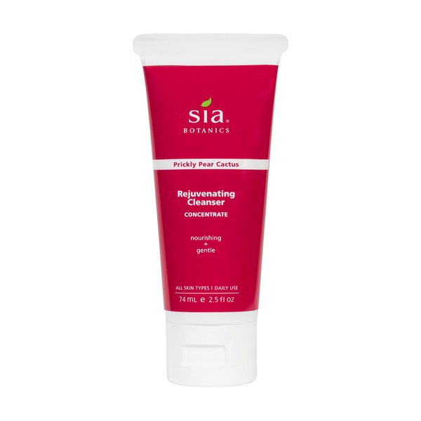 Sia Botanics Rejuvenating Facial Cleanser (74ml/2.5oz Eco Tube) | Face Wash w/Prickly Pear, Aloe Vera, Orange Blossom | Natural, Clean, Botanical Skincare for Women