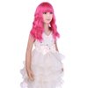 PATTNIUM Hot Pink Wig Kids Short Wavy Wig Hot Pink Wig with Bangs Girls Wig Cosplay Halloween Party Costume Wig (Hot Pink)