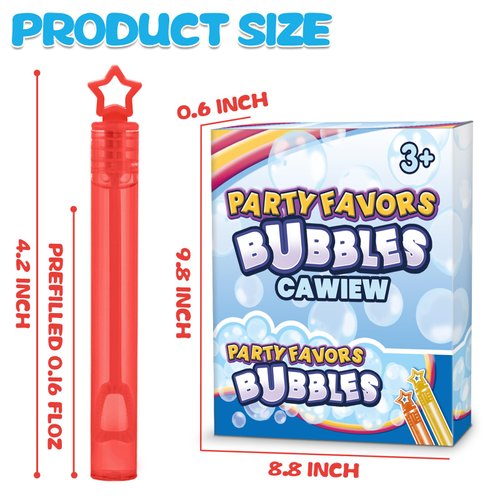 32 Pcs 8 Colors Neon Bubbles Party Favors For Kids, Mini Star Bubble Wand Bulk In Gift Box as Goody Bags Stuffer, Classroom Giveaways, Carnival Prizes Toy, Birthday Treats, Party Supplies For Toddlers