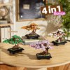 Muiurple Bonsai Tree Building Sets, Four Season Cherry Bonsai Tree Building Kit, Artificial Plant Decor for Home, Mother's Day Present for Her, Xmas Gifts for Adults Girls&Boys (493pcs)