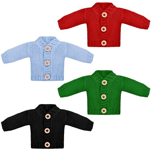 Bencailor 4 Pcs Christmas Doll Clothes Winter Doll Sweater Hoodie 11.5 Inch Doll Accessories Doll Sweater Set Clothing for Elf Doll Decor (Classic Color)