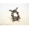 Silver metal blue/black flower crystal hair claw clip bridal clip