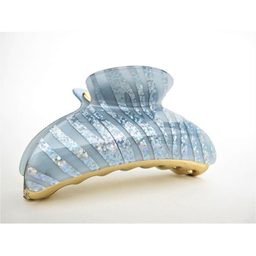 Generic Art deco blue and multi color glitter sparkle hair claw clip for thick hair