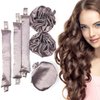 BLINKEEN Satin Heatless Hair Curler 3Sets/6PCS, Pillow Soft Rollers with Hair Caps, Soft Heatless Curling Rod Headband for All Hair Types, No Heat Curlers to Sleep In (K-3Sets-Light Purple)