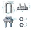 MENTBERY Wire Rope Clamp, 10PCS 1/4 Inches M6 Cable Clamps, Zinc Plated Wire clamp