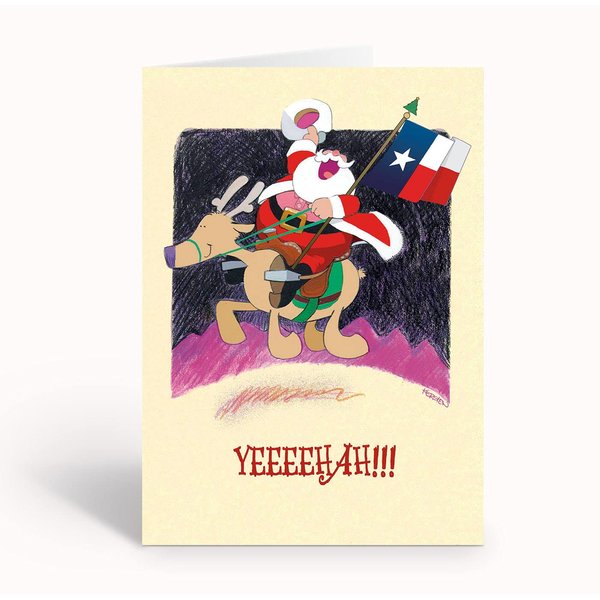 Stonehouse Collection - Yeeeehah Texas Christmas Card- 18 Texas Christmas Cards and Envelopes - USA Made
