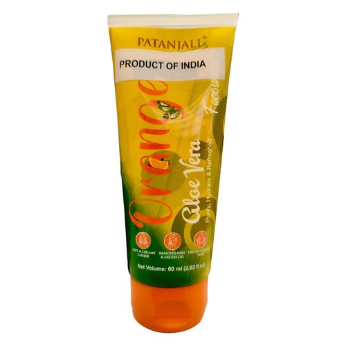 Patanjali Face Wash - Orange And Aloevera, 60g / 2.02 fl oz - (Pack of 3)
