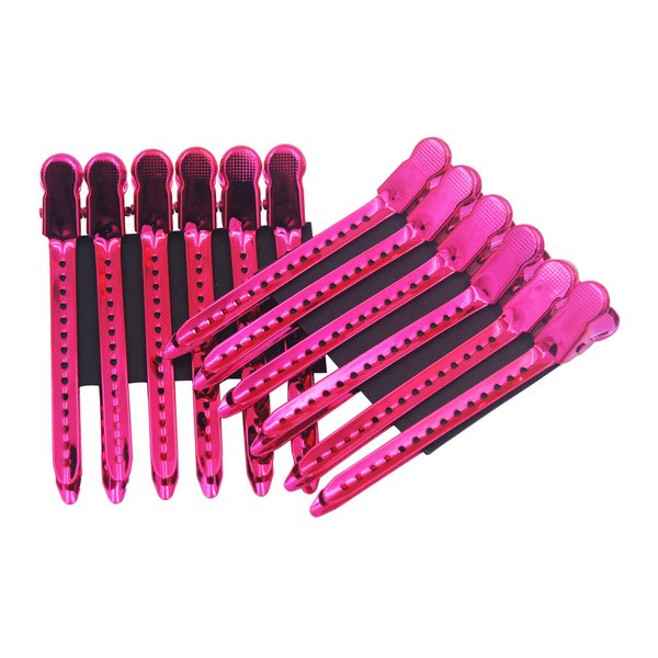 12Pcs Dividing Duck Bill Clips, Clamp Hair Styling Clips Hairpin Metal Hairdressing Sectioning For Salon Styling Tools (Black)