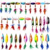 Fishing Lures Kit Rooster Bait Tail Lures Spinner Baits Trout Lures Spoon Lures Hard Metal Bait Crankbaits Spinner Lures Fishing Lures for Pike Bass Trout Salmon Crappie Walleye Fishing