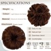 FeidyLong 2 PCS Messy Bun Hair Piece Wavy Curly Scrunchies Synthetic Chignon Ponytail Hair Extensions Thick Updo Hairpieces for Women Girls(Light Auburn mix Darker)