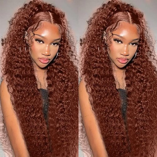 Reddish Brown Bundles Color #33 Bundles Human Hair Weave 32 32 32 Inch Copper Bundle Human Hair Color #33 Curly Human Hair 3 Bundles 8A Brazilian Virgin Remy Human Hair Extensions