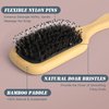 FORANYO Boar Bristle Hair Brush, Soft Bristle Hair Brush Boar Bristle Brush for Thick Hair Fine Hair, Paddle Hair Brush Boar Brush For Women Men