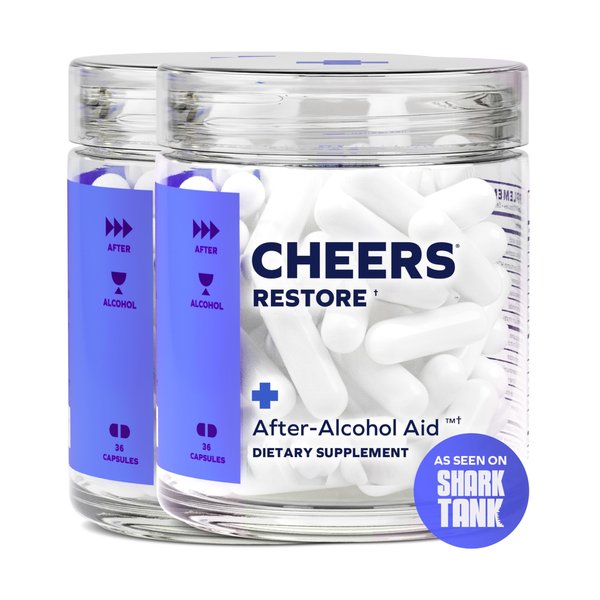 Cheers Restore | Supplement with DHM + L-Cysteine | Feel Better After Drinking & Support Your Liver | 24 Doses | Dihydromyricetin, Cysteine, Milk Thistle, Prickly Pear, B-Vitamins, Ginger