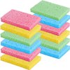 Chuangdi 12 Pieces Cleaning Scrubbing Sponge, Kitchen Cellulose Dish Sponge for Removing Hard Dirt, Oil, Non-Scratch on Windows Non-Stick Pan, Color Random (1.5 cm in Thickness)