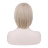 Creamily 12 Inch Short Blonde Wig for White Women Shoulder Length Straight Bob Wigs with Bangs Synthetic Hair Wigs Halloween Costumes Cosplay Wig for Women (16/613 Blonde Wig)