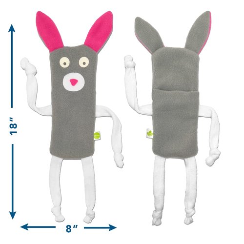 Cate & Levi - Dog Toy Water Bottle Cruncher - No Squeaker Quiet - Bottle Cover Dog Toy – Durable (Bunny)