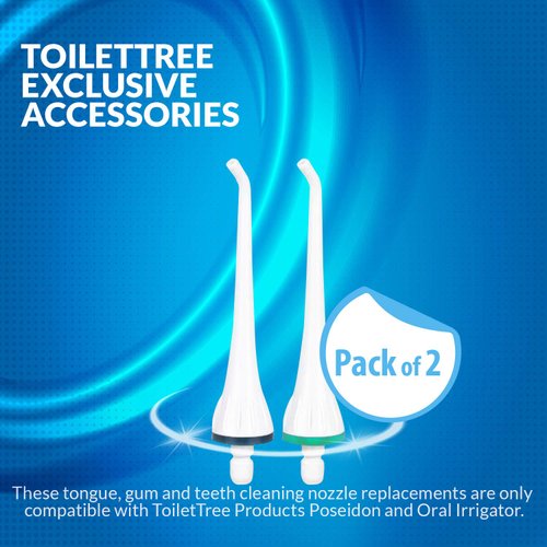 Replacement Tips for Poseidon & Professional Oral Irrigator by ToiletTree Products. Twin Pack
