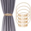 4Pack Curtain Tiebacks Aluminum Alloy Spring Design Curtain Holdback Leaf Carving Design Curtain Ties for Drapes Curtain Ties Backs Curtain Modern Style Curtain Holdback Decor(Gold Leaf)