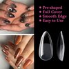 120 Pcs Acrylic Almond Full Cover Nail Tips,Clear Medium Almond Tips Half Matte Artificial False Nails for Home Nail Salons and DIY Nail Art