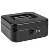 Cash Box with Money Tray, Parrency Medium Money Box with Combination Lock, 7 4/5" x 6 4/5" x 3 3/5", Black