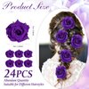24 Pcs Flower Hair Clip Flower Hairpin Rose Brooch Floral Clips 2.8" Rose Flowers Hair Clips Hair Flowers Headpieces Hair Accessories for Woman Bridal Bridesmaid Wedding Party(Purple)