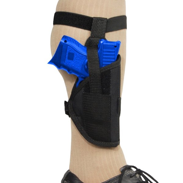 Barsony Black Nylon Ankle Holster for Compact, Sub-Compact 9mm 40 45 (Glock 43, Right)