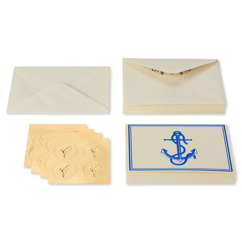 Papyrus Blank Cards with Envelopes, Nautical Anchor (16-Count)