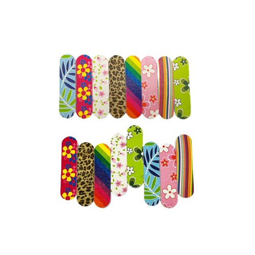 80 Pcs Disposable Nail File Double Sided Emery Boards for Nails Emery Mini Nail File Rainbow Nail Files Colorful Floral Nail Files Bulk for Home Salon Use(Small(2.36inch) Colorful, 80)