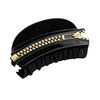 Parcelona French Belle Zip Design Small 2 3/4" Celluloid No Slip Grip Jaw Hair Claw Durable Styling Paris Hair Accessories Women Strong Hold Girls Hair Claw Clips, Made in France (Glossy Black)