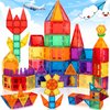 Mruikeny Magnetic Tiles Kids Toys, Magnetic Tiles for Kids Ages 3-5 5-7 Years Old, 3D Magnetic Building Blocks STEM Learning Construction Toys for Boys Girls