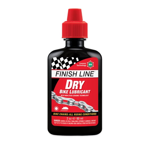 Finish Line DRY Teflon Bicycle Chain Lube 2oz Drip Squeeze Bottle , Black