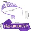 YARIEW Purple Crown + 70 & Fabulous Birthday Sash + Pearl Pin Set, 70th Birthday Decorations, 70th Birthday Gifts for Women, 70th Birthday Party Favor