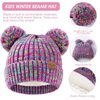 SENPUKI Kids Winter Hat Gloves Scarf Set, Girls Toddler Children Beanie with Pom Knit Neck Warmer Gaiter Mittens Fleece Lined Set