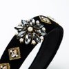 LOVEF 2pcs 40mm Fashion Headbands for Girls Women Padded Velvet Hair Bands Rhinestone Crystal Flower Hair Hoops Shining Wide Headband