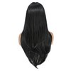 SWACC Long Layered Straight Wig with Bangs Synthetic Hair Wig for Women with Wig Cap (Black)